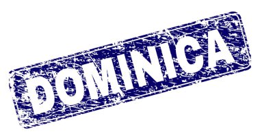 Yuvarlatılmış dikdörtgen damga çizilmiş Dominika çerçeveli