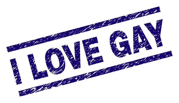 Grunge getextureerde ik hou van Gay stempel-zegel — Stockvector
