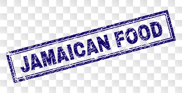 Karcos Jamaikai élelmiszer téglalap bélyegző — Stock Vector