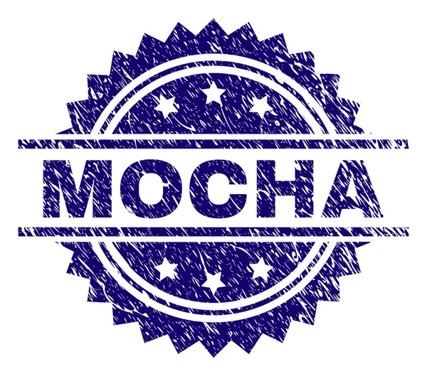 Scratched Textured MOCHA Stamp Seal — Stock Vector