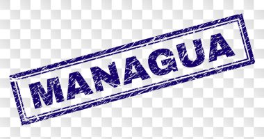 Grunge Managua dikdörtgen damgası