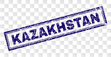 Grunge Kazakistan dikdörtgen damgası