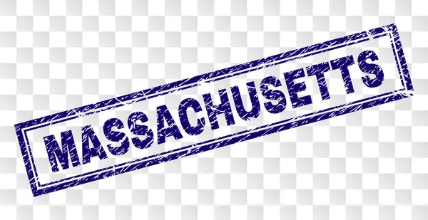 Sello de rectángulo de MASSACHUSETTS rayado — Vector de stock