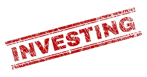 Selo de carimbo de investimento texturizado riscado — Vetor de Stock