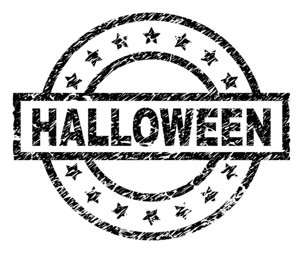 Poškrábaný texturou Halloween razítko pečeť — Stockový vektor
