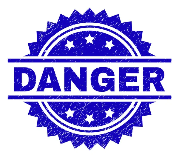 Scratched Textured DANGER Stamp Seal — Stock Vector