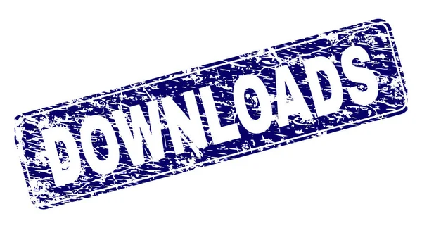 Grunge Downloads gerahmt Rechteck-Stempel — Stockvektor
