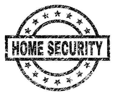 Grunge ev güvenlik damga mühür dokulu