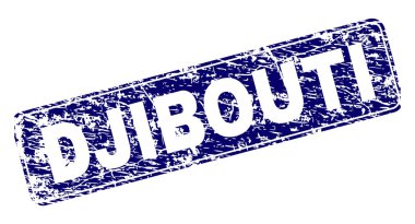 Yuvarlatılmış dikdörtgen damga çizilmiş Cibuti çerçeveli