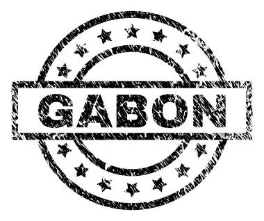 Grunge Gabon damga mühür dokulu