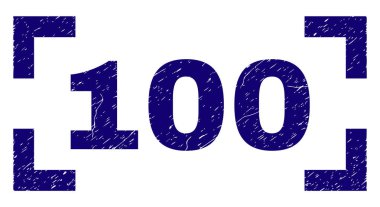 Grunge köşeler arasında 100 damga mühür dokulu