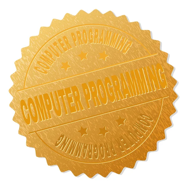 金电脑程序化奖章邮票 — 图库矢量图片