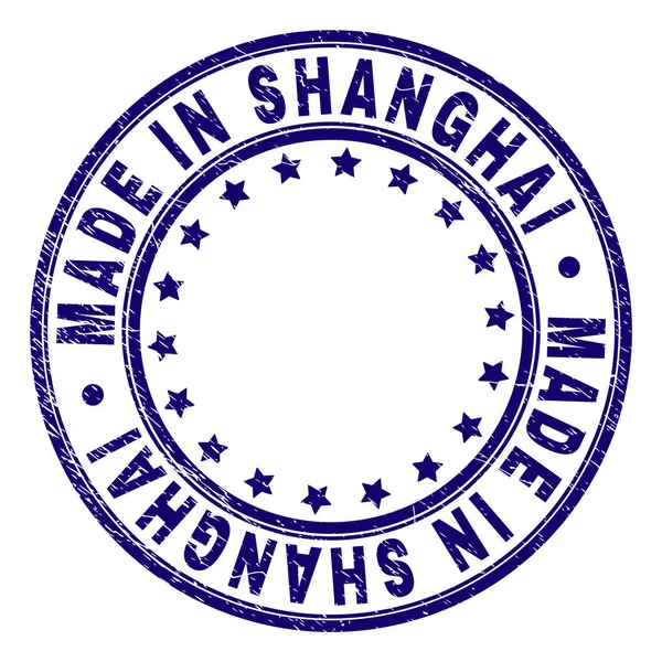 Grunge Texturé MADE IN SHANGHAI Sceau rond — Image vectorielle