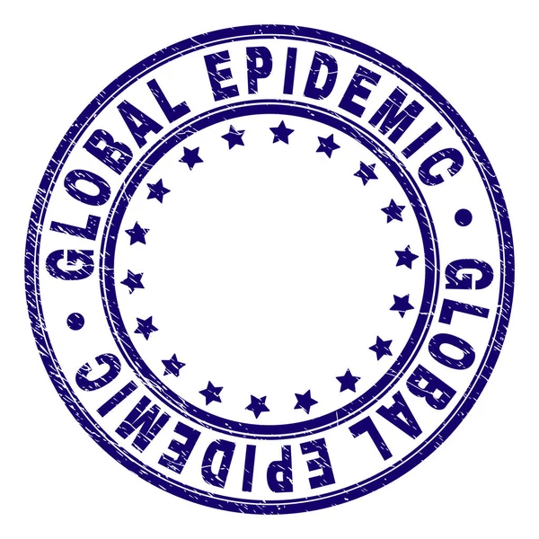 Grunge υφής παγκόσμια επιδημία στρογγυλή σφραγίδα σφραγίδα — Διανυσματικό Αρχείο