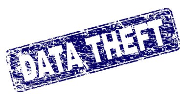 Yuvarlatılmış dikdörtgen damga çizilmiş veri hırsızlığı çerçeveli