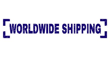 Grunge dünya çapında nakliye damga mühür köşeler arasında dokulu