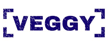 Dokulu Veggy damga mühür köşeleri içinde çizik