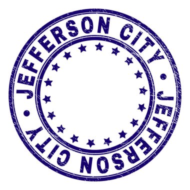 Jefferson City damga mühür yuvarlak grunge dokulu