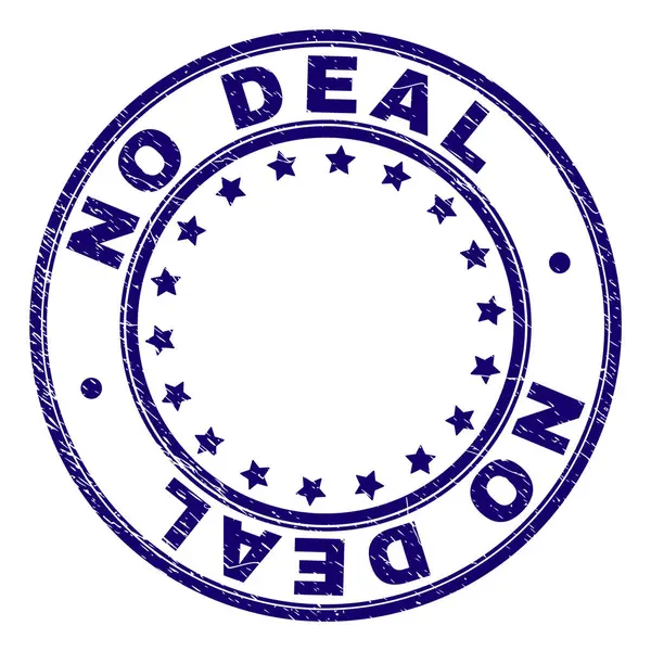 Gekraste getextureerde No Deal ronde stempel-zegel — Stockvector