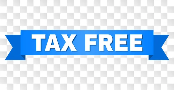 Blauwe streep met belasting vrije tekst — Stockvector