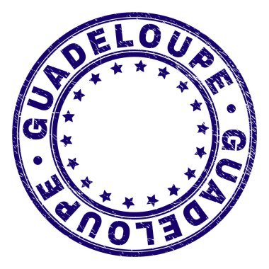 Damga mühür yuvarlak çizik dokulu Guadeloupe