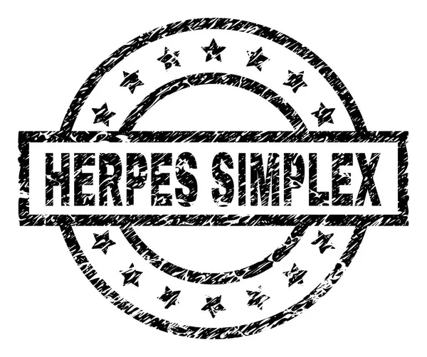Sello de sello SIMPLEX Scratched Textured HERPES — Vector de stock