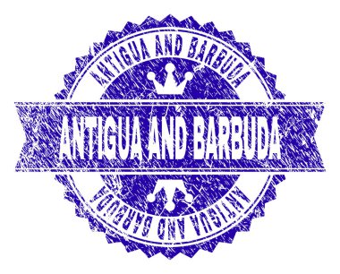 Dokulu Antigua ve Barbuda damga mühür kurdele ile çizik