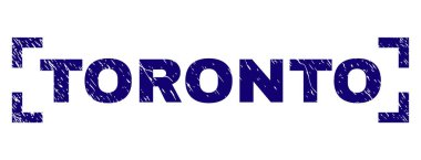Toronto etiketi mühür sıkıntı stiliyle yazdırma. Metin etiketi köşeleri yerleştirilir. Mavi vektör kauçuk baskı Toronto toz doku ile.