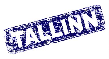 Yuvarlatılmış dikdörtgen damga çizilmiş Tallinn çerçeveli