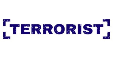 Dokulu terörist damga mühür köşeler arasında çizik