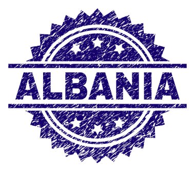 Grunge Arnavutluk damga mühür dokulu