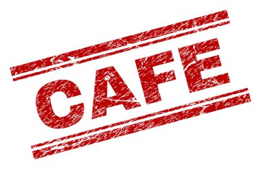 Dokulu Cafe damga mühür çizik