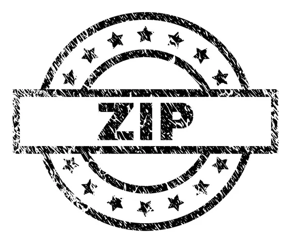Grunge texturerat Zip stämpelplatta — Stock vektor