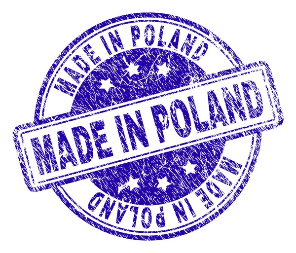 MADE Tekstur Grunge di Segel Stamp POLAND - Stok Vektor