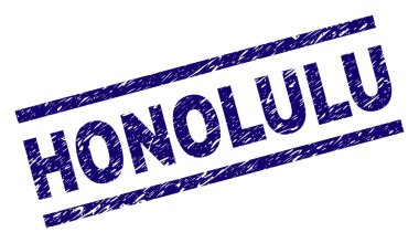 Dokulu Honolulu damga mühür çizik