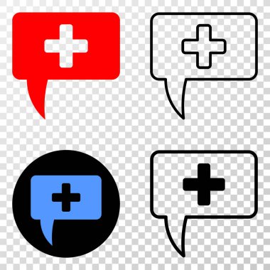 Kolaj Gradiented noktalı tıbbi mesaj ipucu ve Grunged damgası