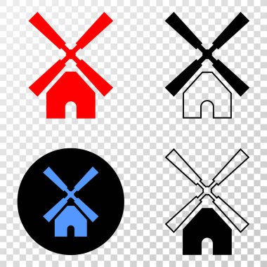 Bileşimi Gradiented noktalı yel değirmeni ve Grunged damgası