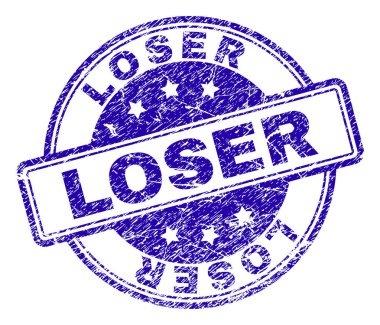 Kaybeden damga mühür Künye doku ile. Yuvarlak köşeli dikdörtgenler ve daireler ile tasarlanmış. Mavi vektör kauçuk baskı kaybeden başlık kirli doku ile.