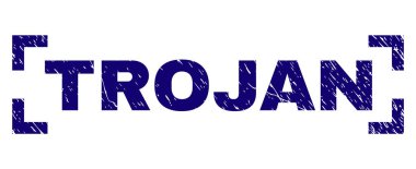 Dokulu Truva damga mühür köşeleri içinde çizik