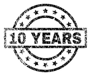 Dokulu 10 yıl mühür damgası grunge
