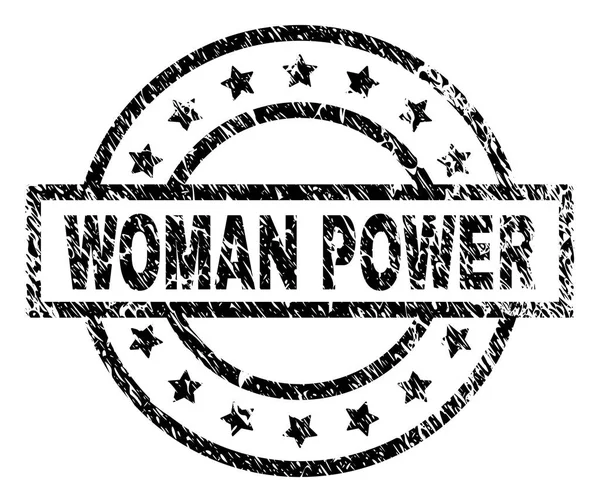 Grunge texturizado WOMAN POWER selo —  Vetores de Stock