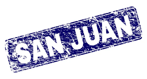 Yuvarlatılmış dikdörtgen damga grunge San Juan çerçeveli