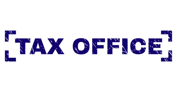 Dokulu vergi Office damga mühür köşeler arasında çizik — Stok Vektör