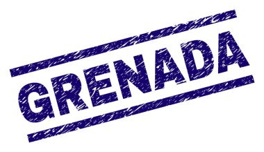 Dokulu Grenada damga mühür çizik