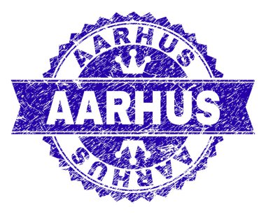 Grunge Aarhus damga mühür kurdele ile dokulu