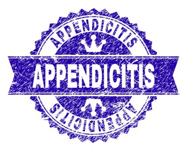 Dokulu apandisit damga mühür kurdele ile çizik