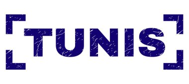 Grunge Tunis damga mühür köşeleri içinde dokulu