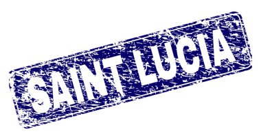 Yuvarlatılmış dikdörtgen damga çizilmiş Saint Lucia çerçeveli