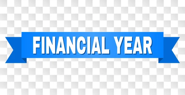 Fita azul com texto do ano financeiro — Vetor de Stock