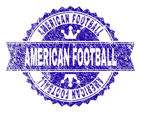 Grunge texturierte Stempelmarke für American Football mit Schleife — Stockvektor